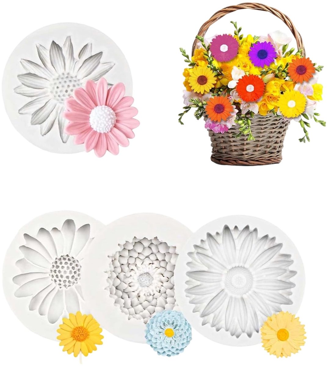 Set van 4 Silicone Mallen - Herbruikbare 3D Vorm voor Chocolade