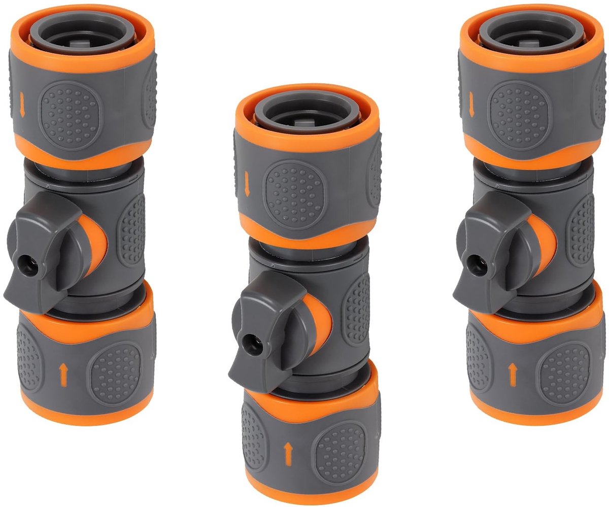 Set van 3 Tuinslangen Koppelingen - Met Controleklep en Waterstop