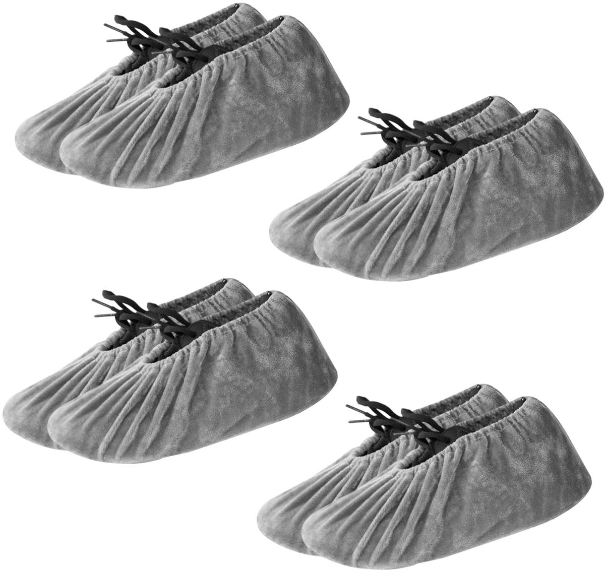 Overschoenen - Dikke Antislip Herbruikbare Schoenhoezen - Grijs - 4 Paar