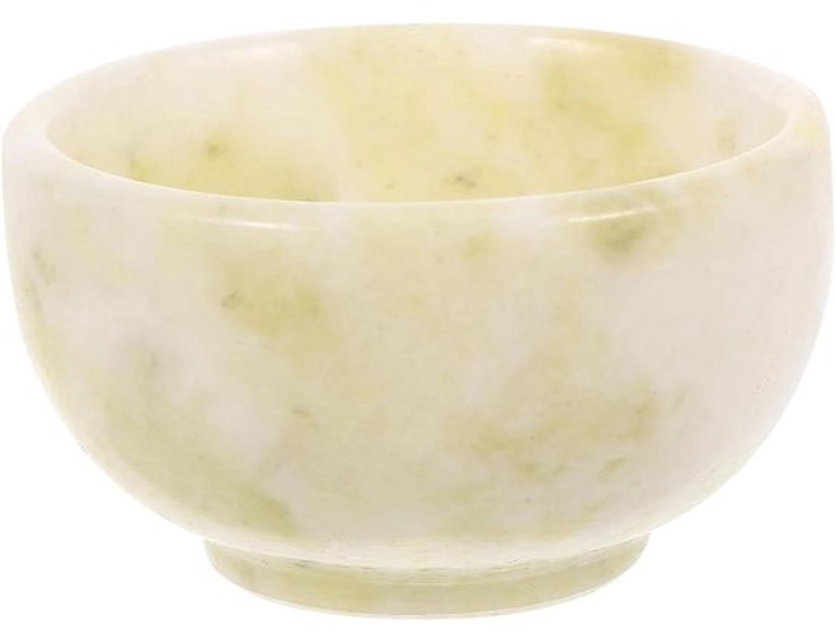 Scheerkom Jade - Scheerschuimkom Zeepkom - Baard Scheren - Grote Capaciteit - 5 x 3 cm - Lichtgroen