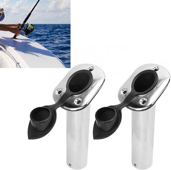 Stevige 9 Inch Vissershengelhouder - RVS Hengelsteun met Inbouwmontage en 30° Hoek - Set van 2 voor Boot en Vissen — afbeelding 2