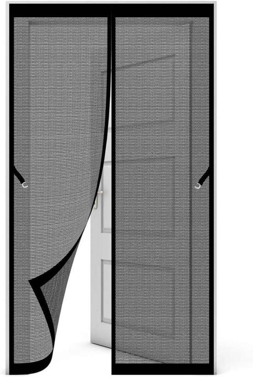 Magnetisch Vliegengordijn - Hordeur Muggennet - Frisse Lucht Binnen - Eenvoudige Montage Zonder Boren - 260 x 275 cm - Zwart