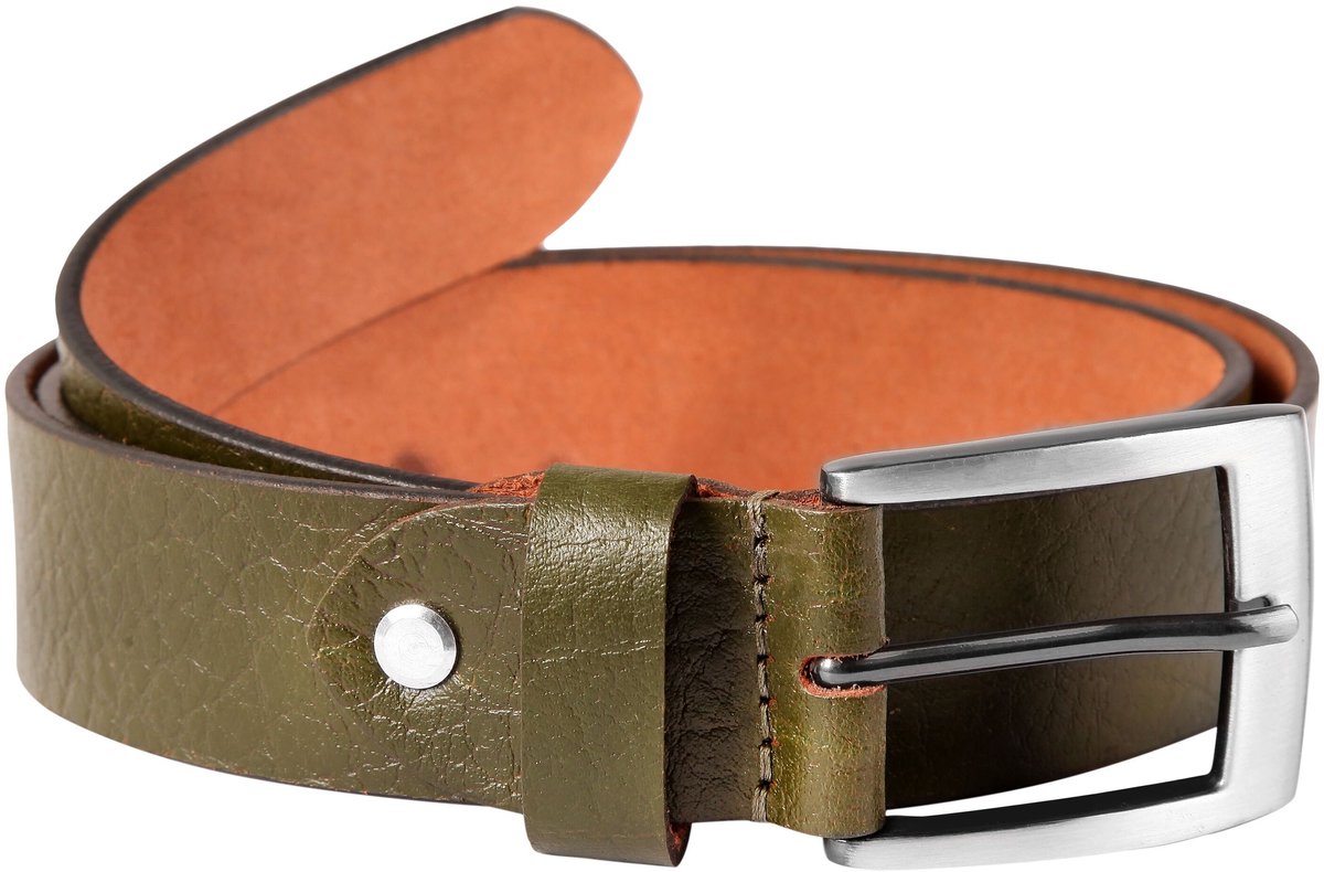 Leonardo Verrelli Leonardo Verrelli Unisex riem 80 cm - 140 cm (taillemaat) in donkergroen van 100% echt leer,