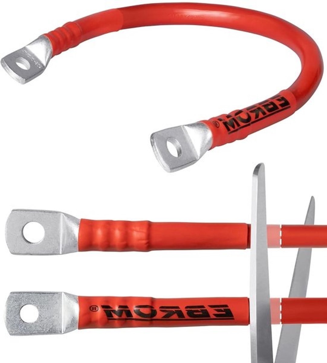 Batterijkabel Rood - Pluskabel Stroomkabel - Elektrische Aansluitingen - Volledig Koper 50 mm² - 90 cm - Rood
