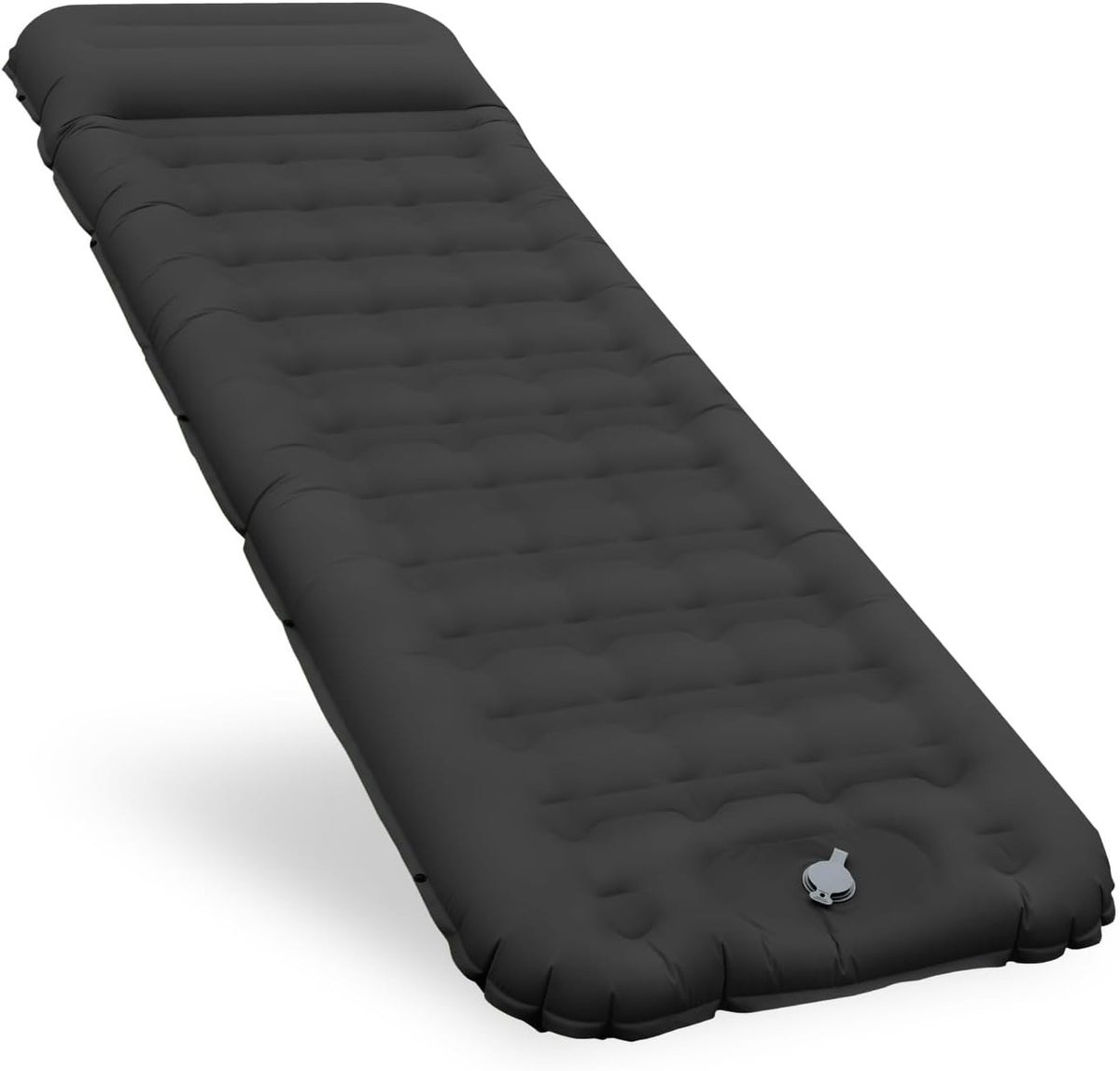 Zelfopblazende isomat met voetpomp en hoofdkussen, 12 cm dik, comfortabel en ultralicht luchtmatras voor camping en outdoor-avonturen, ideaal voor backpacken en reizen