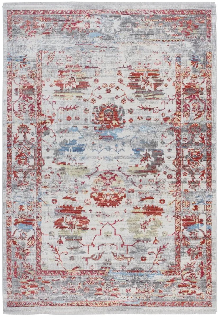 Dutch XXL Vintage Vloerkleed | Tapijt | Antigua | Bloemen | Multikleur | 80x150 cm