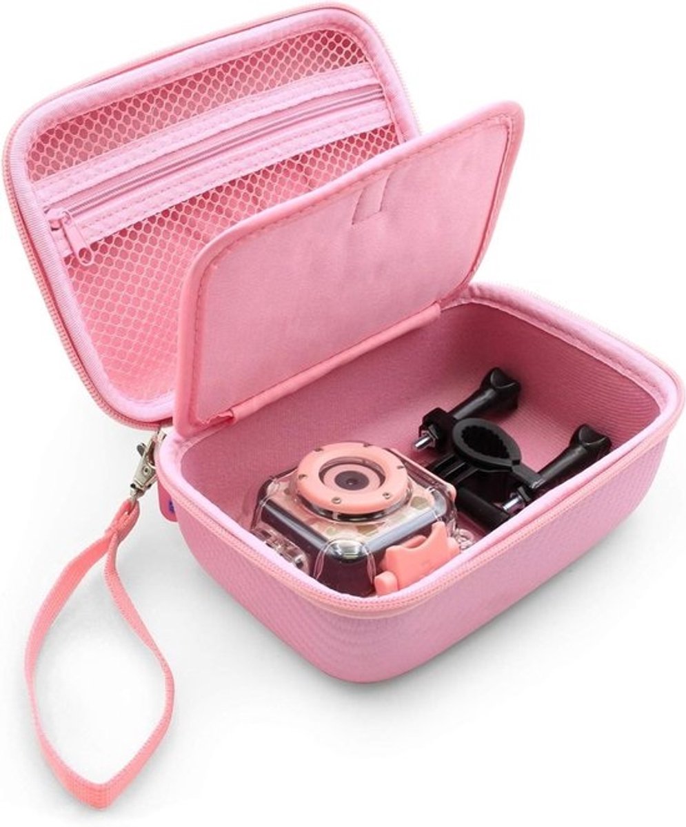 Reiskoffer Camera - Opbergtas Camerahoes - Camera Beschermen - Harde EVA Schaal - 17.78 x 12.7 x 6.99 cm - Roze