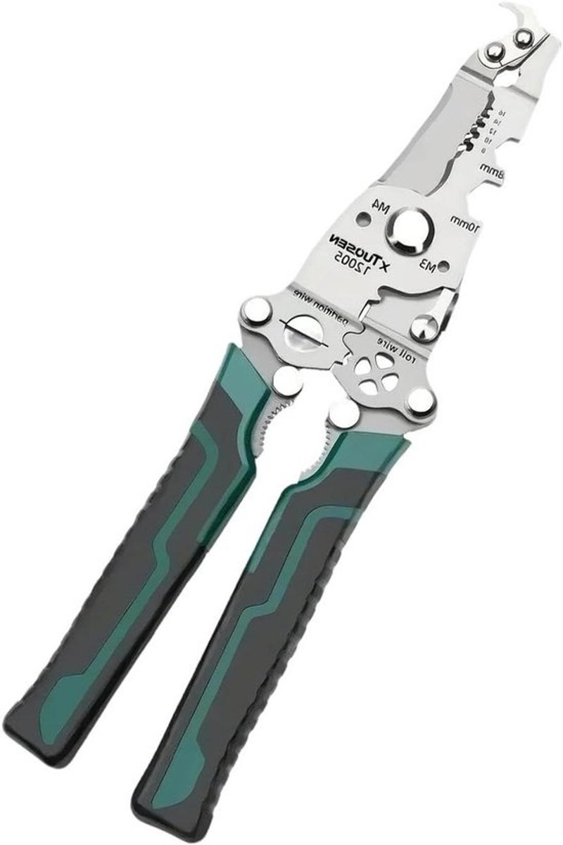 Striptang Multifunctioneel - Draadstripper Kabeltang - Elektra Werkzaamheden - Hoge Koolstofstaal - 22.3 cm - Zwart