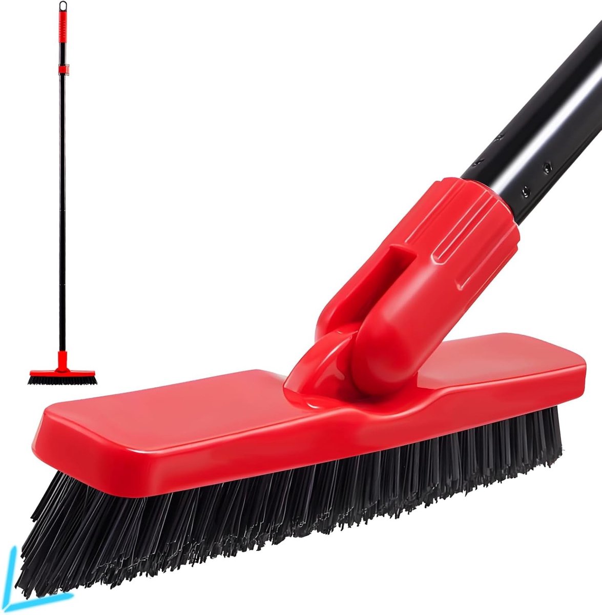 Grondige Tegelreiniger met Lange Handgreep van 132 cm, Vloerborstel voor Voegen, Ideaal voor Badkamer, Keuken en Douche
