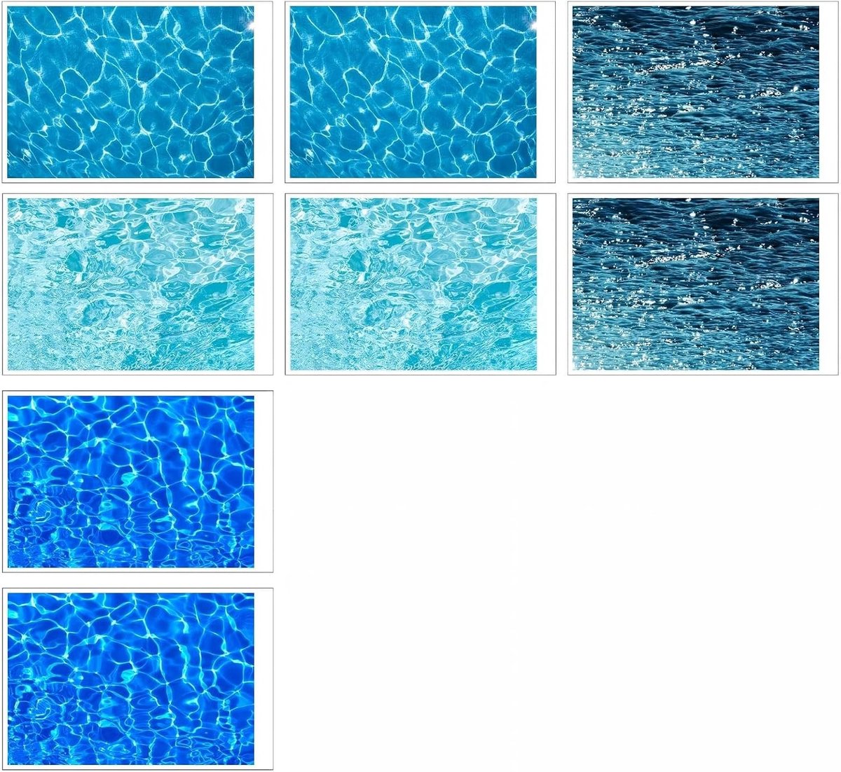 3D Watergolf Stickers voor Miniatuurlandschappen, 8 Vellen in 4 Stijlen, Zelfklevend Watereffect Papier voor Diorama, Meer, Rivier en Stroom, Perfect voor Modelbouw en Decoratie