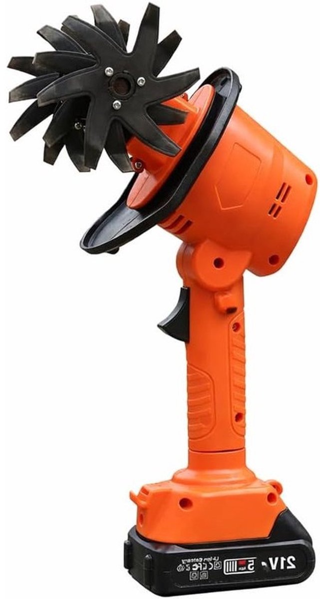 Accu Vloerfrees - Tuinfrees Bodemwoeler - Bloembedden Losmaken - 2-in-1 Telescoopsteel - 13 Meter - Oranje Zwart