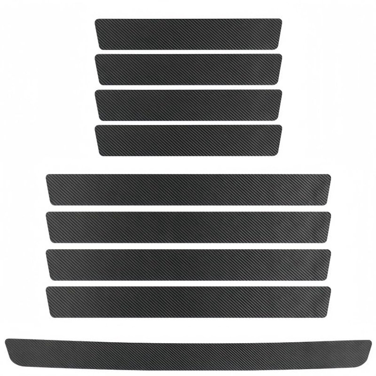 Kofferbakbeschermstrip voor Mini Countryman - Carbon Fiber Textuur Leer - 9 stuks