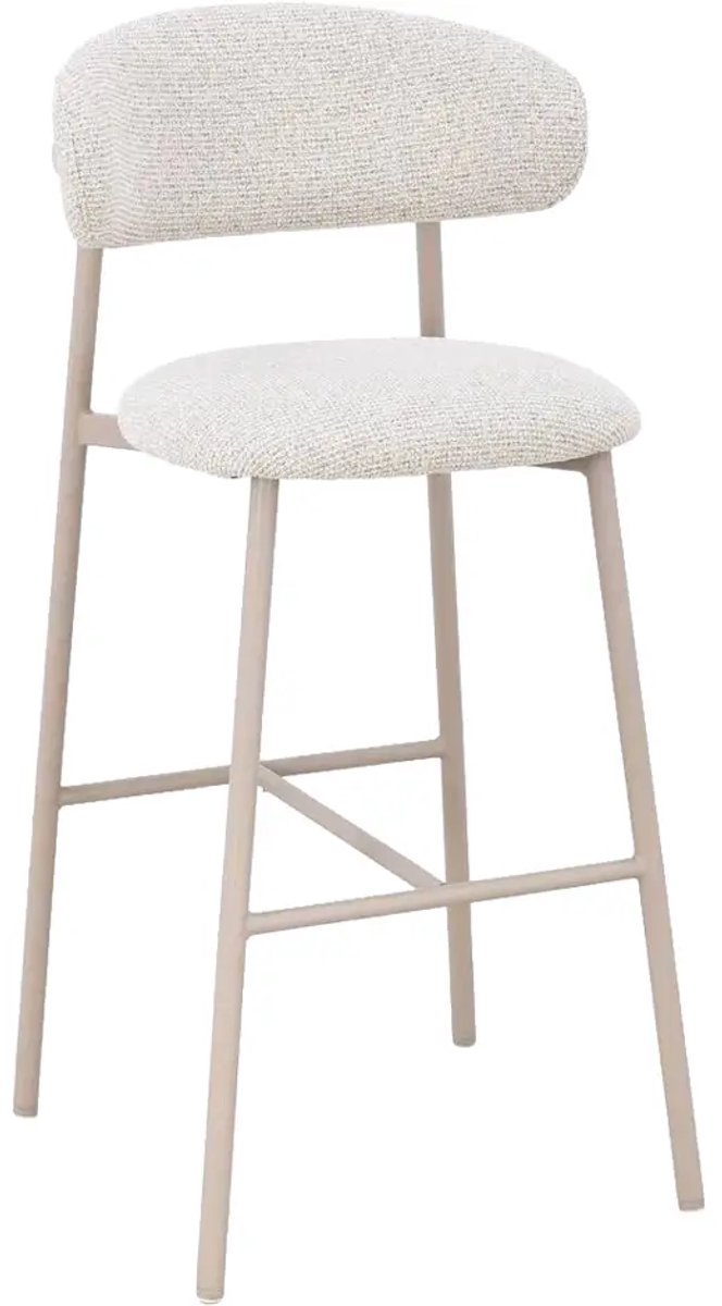 Goossens Barstoel Siem - Zonder Armleuning - Stof - Beige