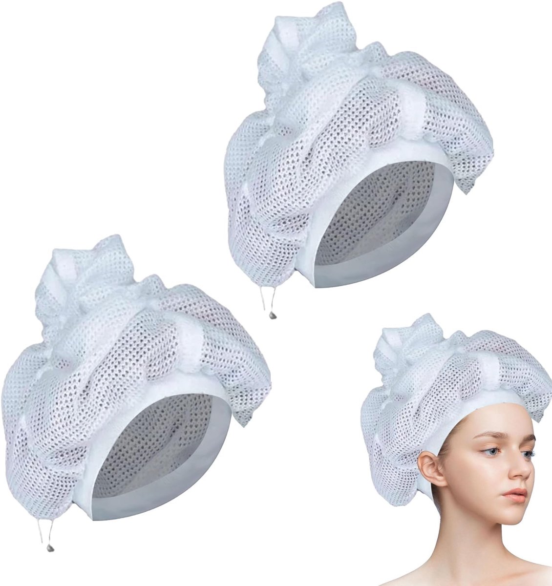 2 Stuks Haarverliesnet voor Krullend Haar - Aanpasbare Bonnet