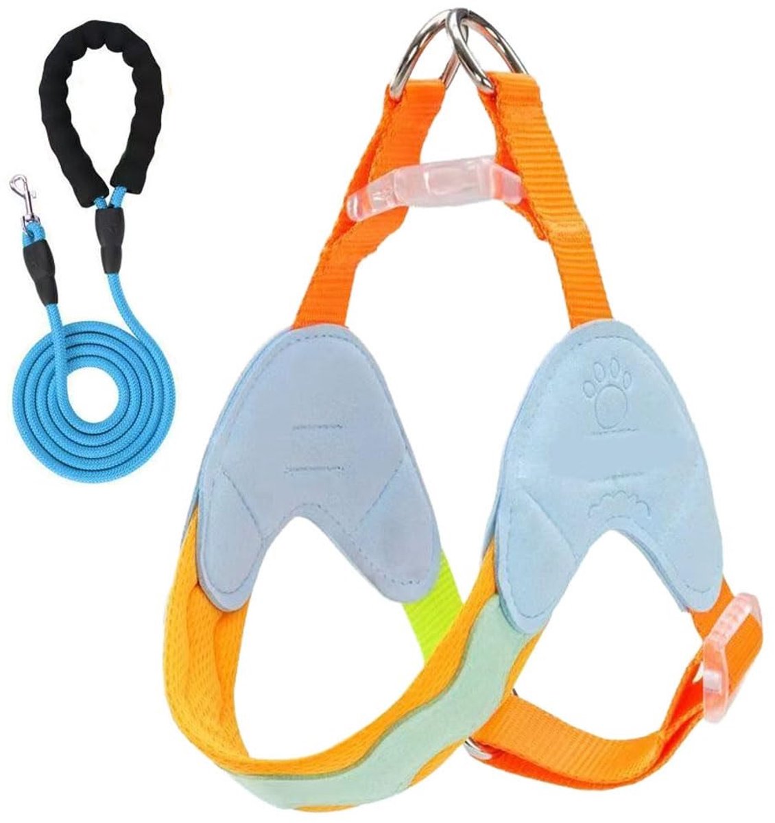 Y-vormig anti-trek hondentuig en riemset - navy M+2M