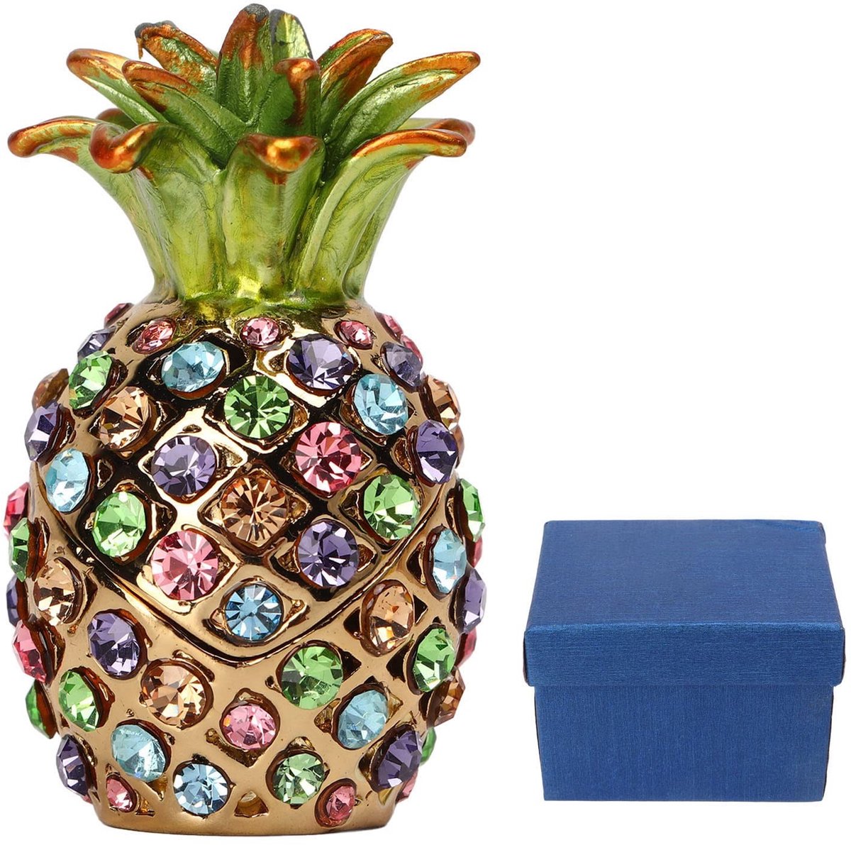 Mini Ananas Sieradenbox - Met Strass Steentjes