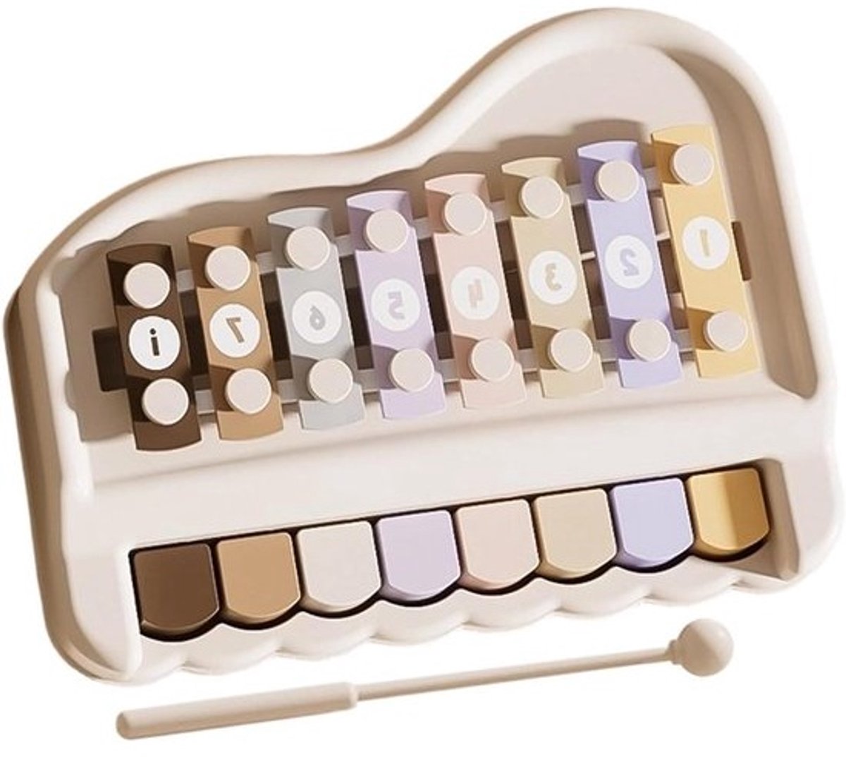 Kinder Xylofoon Piano - Muziekinstrument Speelgoed - Muziek Leren - 2-in-1 Ontwerp - 22 x 16.5 x 6 cm - Veelkleurig