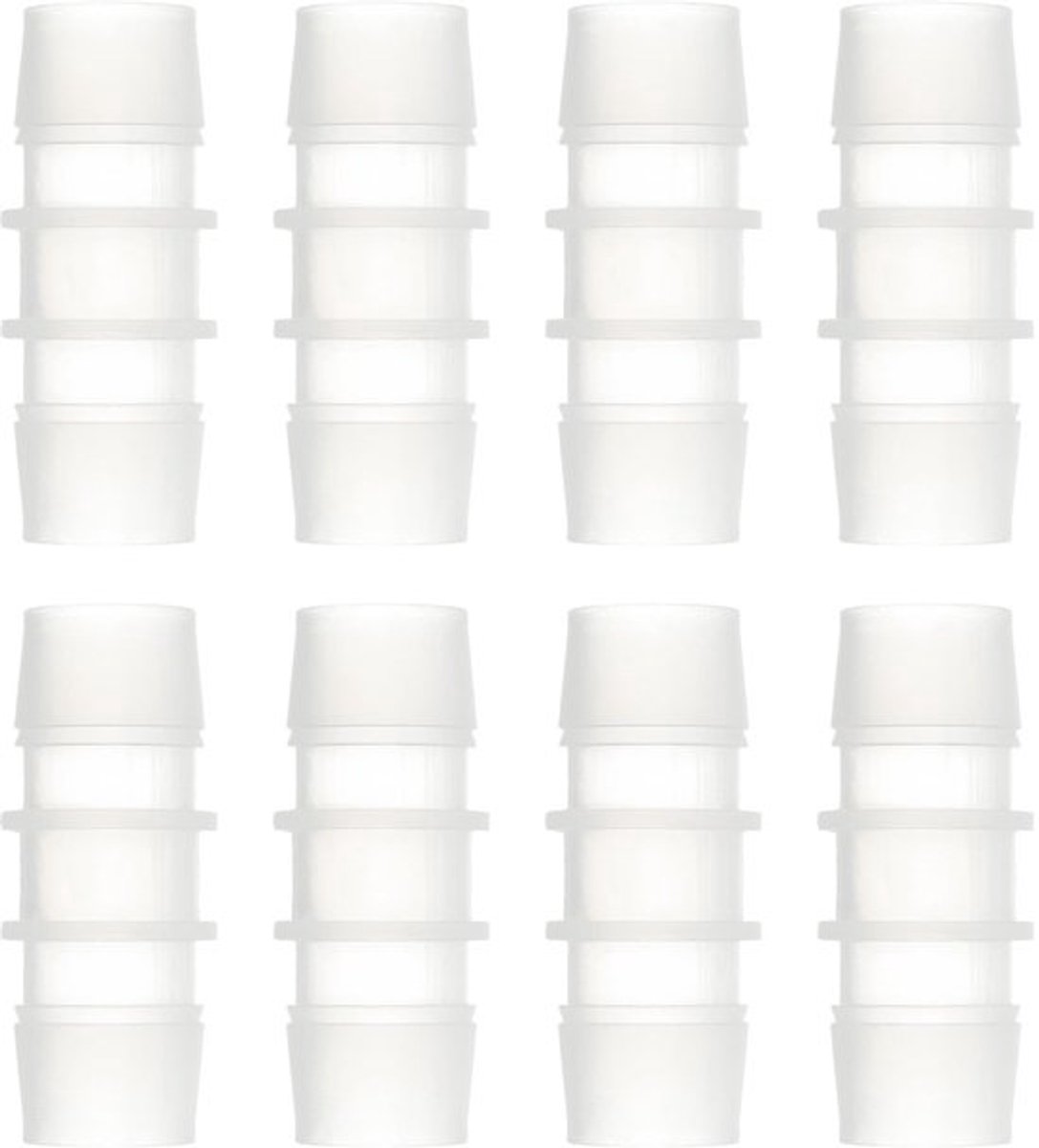 8 stuks plastic slangconnectoren, 3/4" x 3/4" slangconnector, slangadapter, connector, adapter, union voor vloeistof lucht reparatie