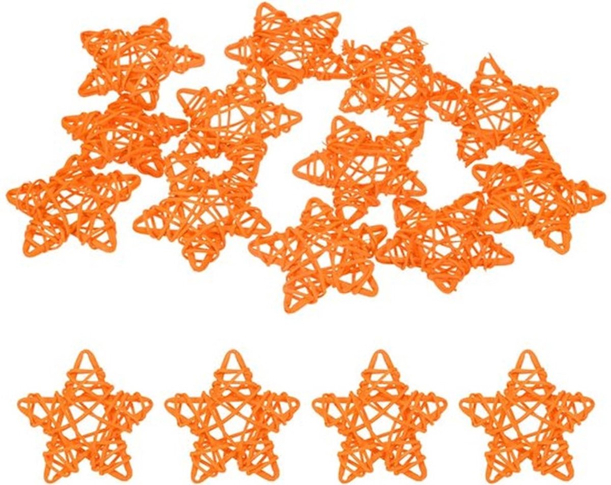 Pentagram, wilgenratanballen, 65 mm, decoratieve rotanballen, vazenvulling, kom, vulpen voor Kerstmis, bruiloften, doe-het-zelf knutselen, woondecoratie, oranje, 12 stuks