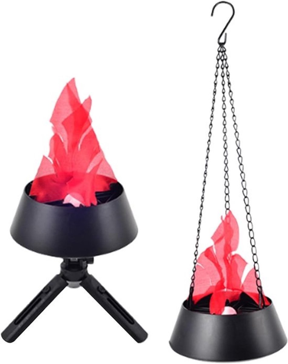 LED Vlam Lamp - Sfeerverlichting Effect - Decoratief Gebruik - Vlamloos Veilig - 16.2 x 16.2 x 9.9 cm - Zwart
