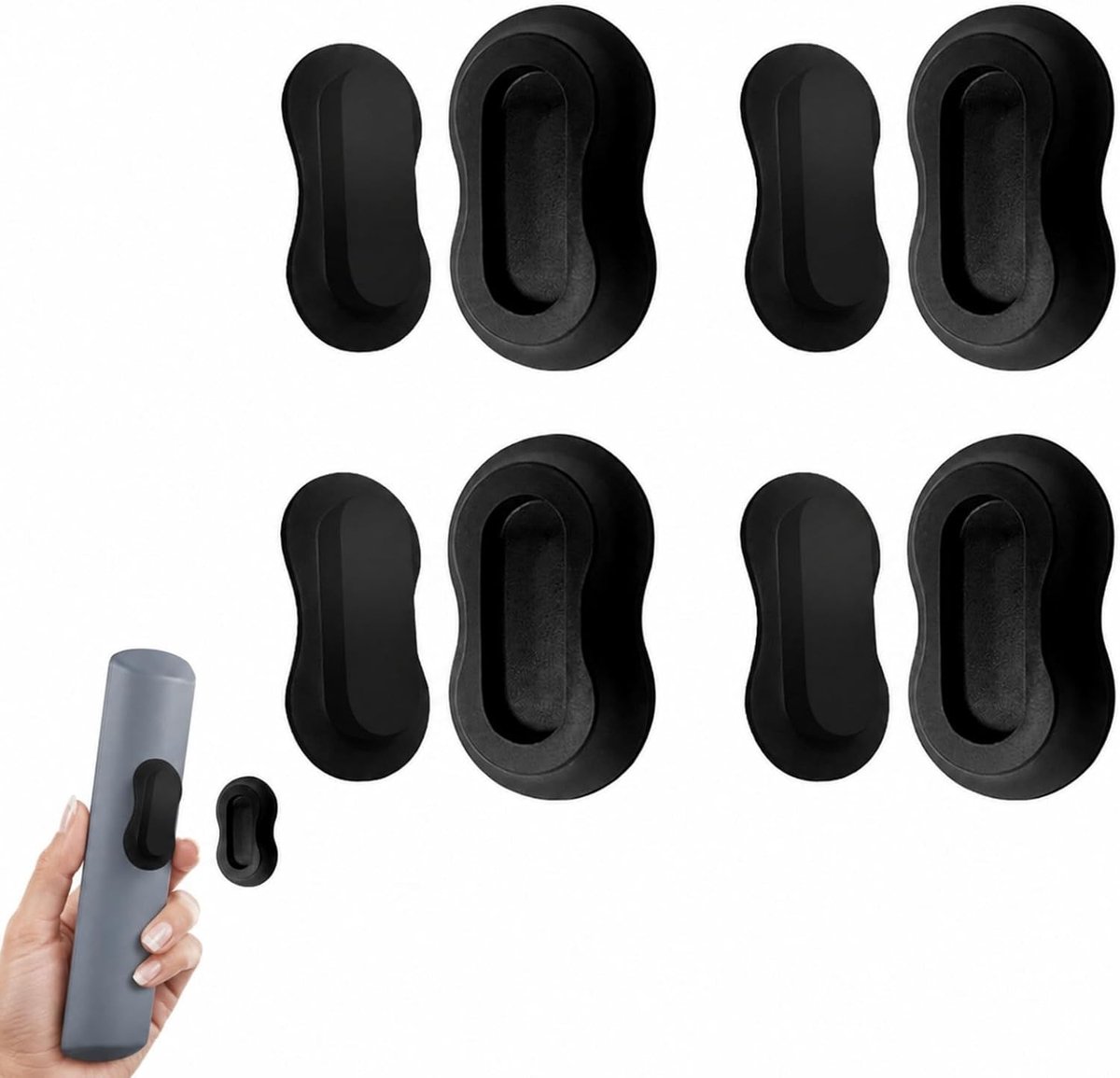Magnetische Wandhouder voor Afstandsbedieningen, Zelfklevend en Zonder Boren, 4 Stuks voor TV, Airco en Ventilator, Ideaal voor Organisatie en Ruimtebesparing