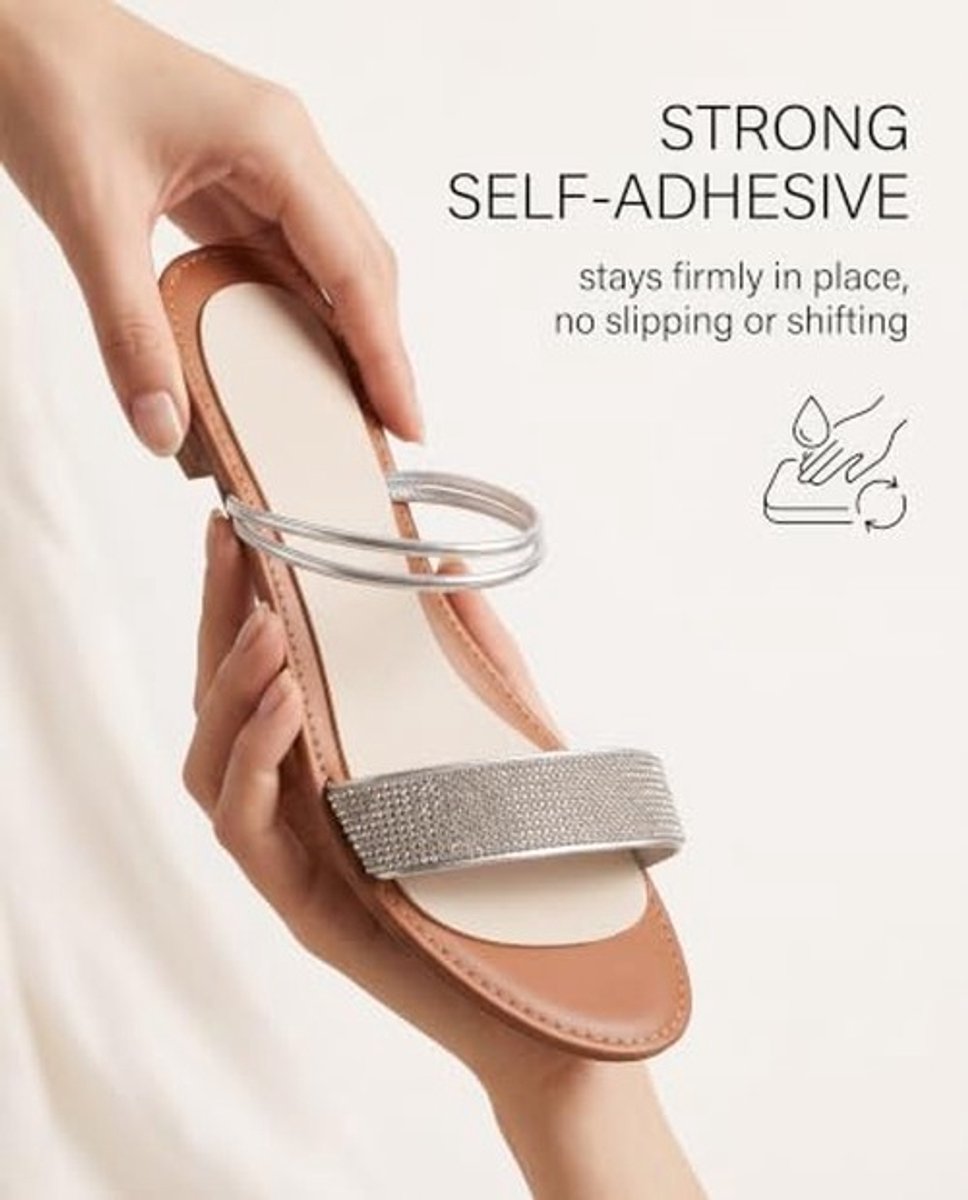 Anti-slip Inlegzolen voor Sandalen - Beige, 2 Paar