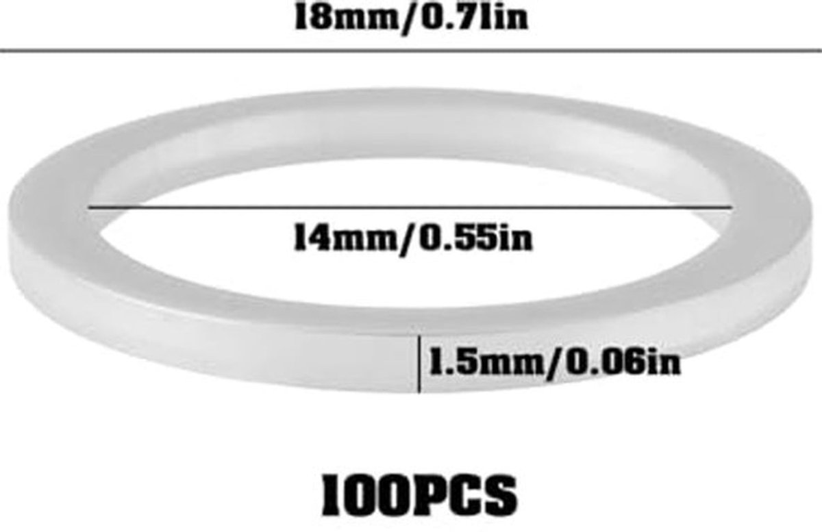 100Pcs Aluminium Afsluitring 14x18x1.5mm DIN 7603 Voor Kraan Pijp Slang Bout Ventiel