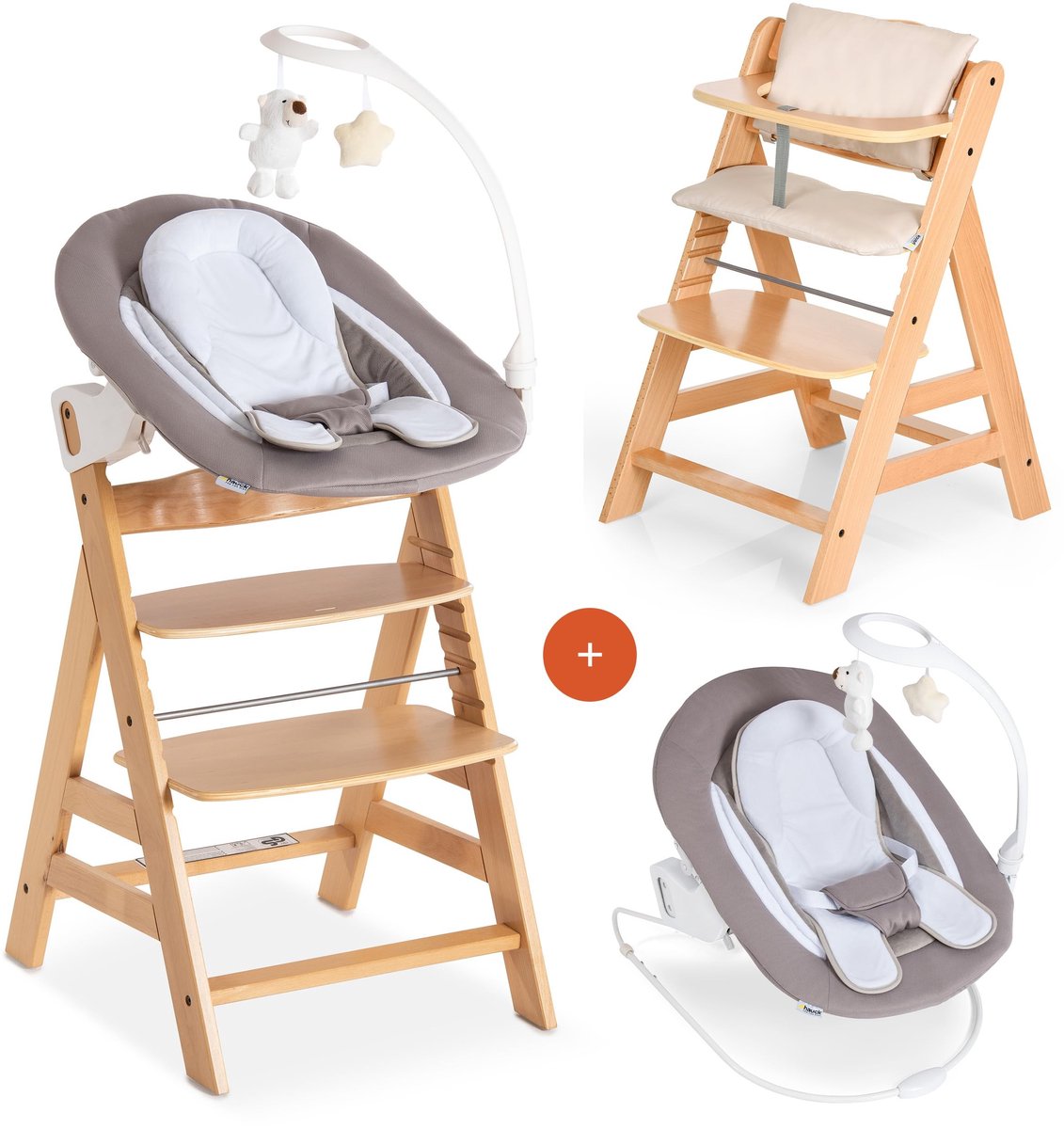 Houten Kinderstoel Alpha Plus Set - Geschikt vanaf de geboorte
