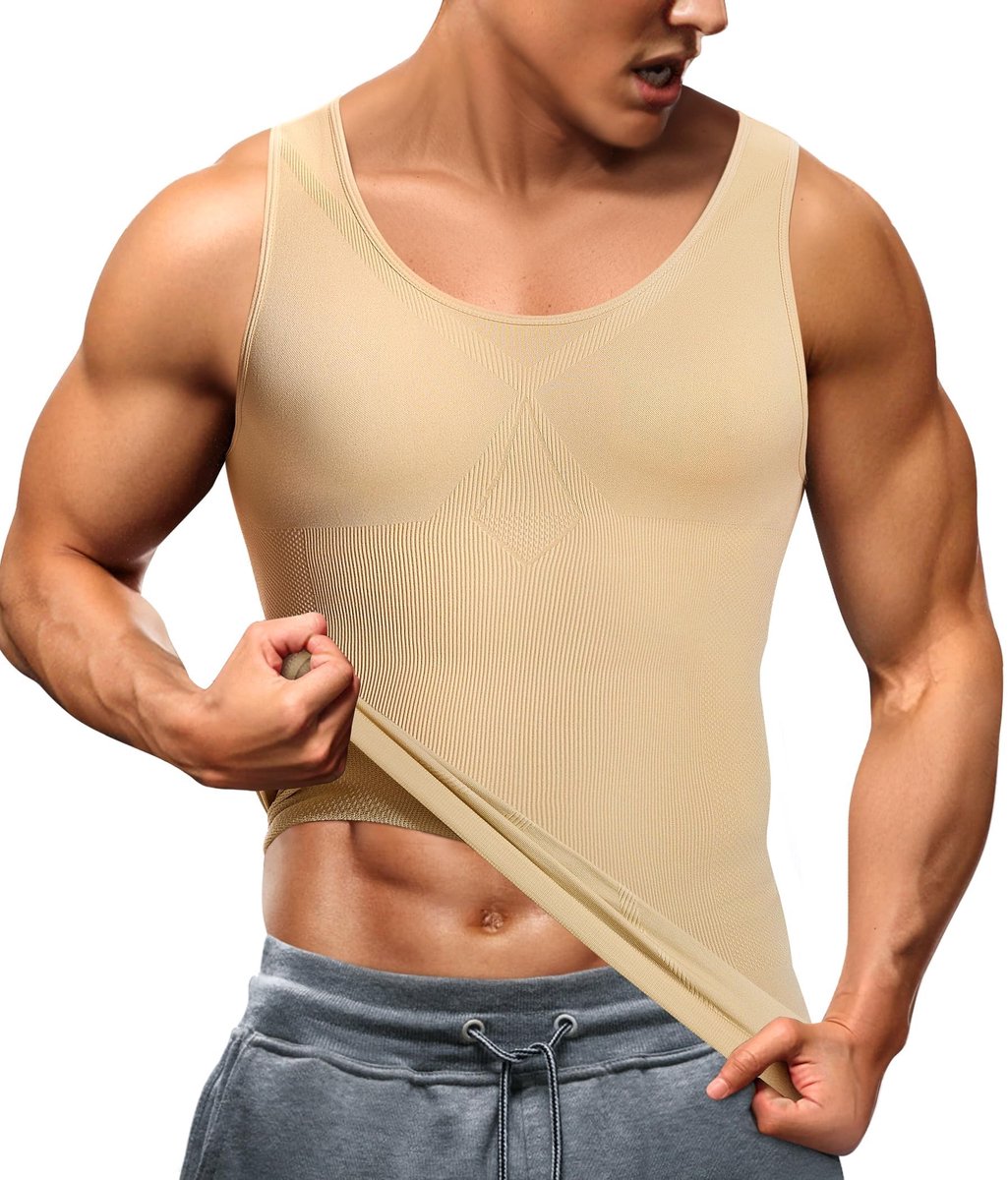 Heren Tanktop - Slankende Compressive Ondergoed in Nude