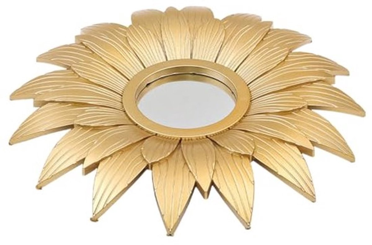 2 stuks moderne kleine ronde decor gouden bloem wandspiegels woonaccessoires voor slaapkamer, woonkamer en eetkamer
