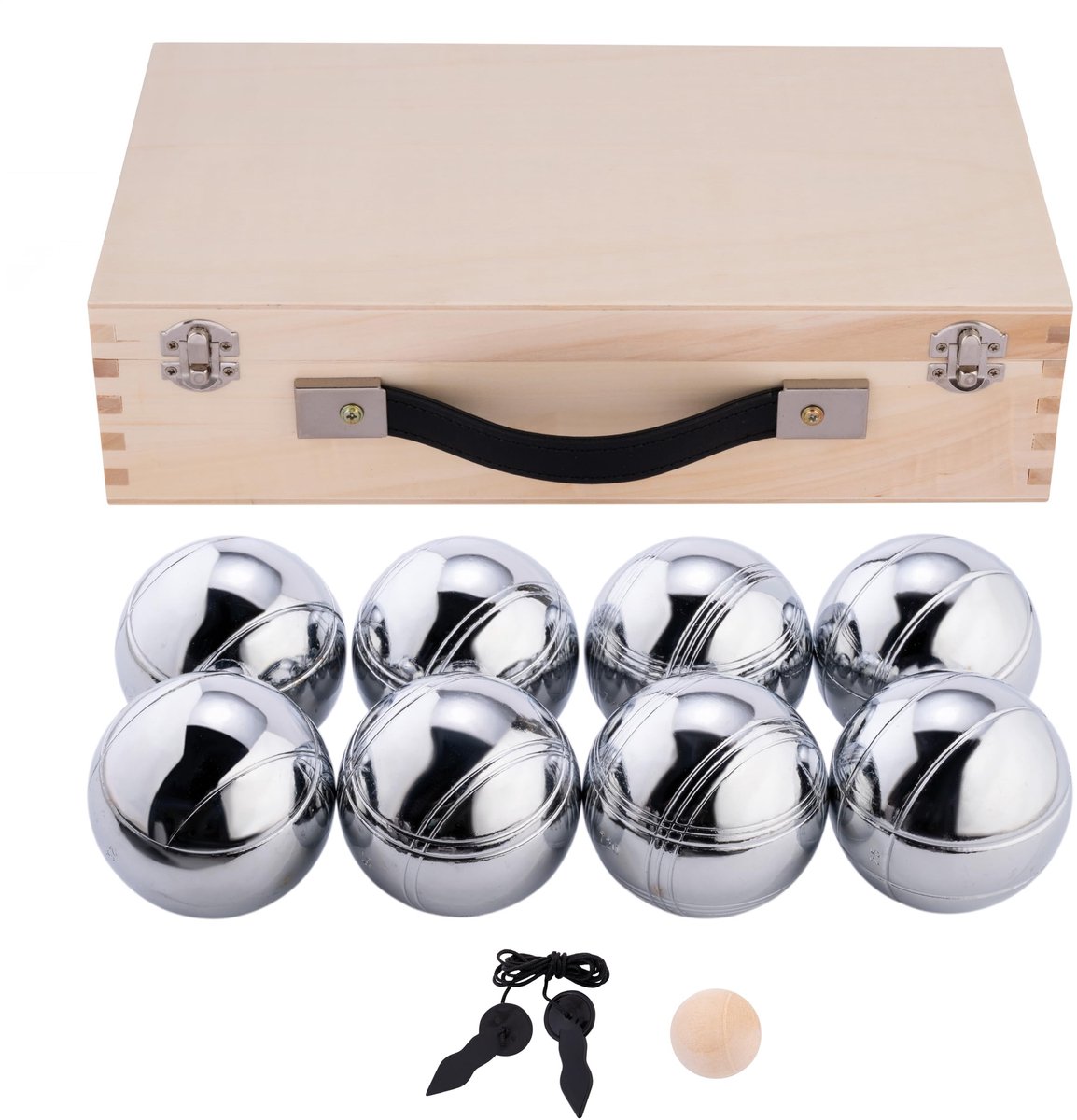 Petanque Ballen Set - 8 Stuks in Houten Doos