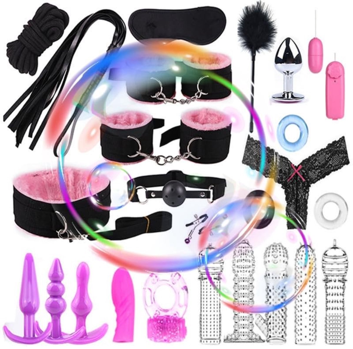 Yoga Set met Elastische Bands - 25 Stuks - Roze