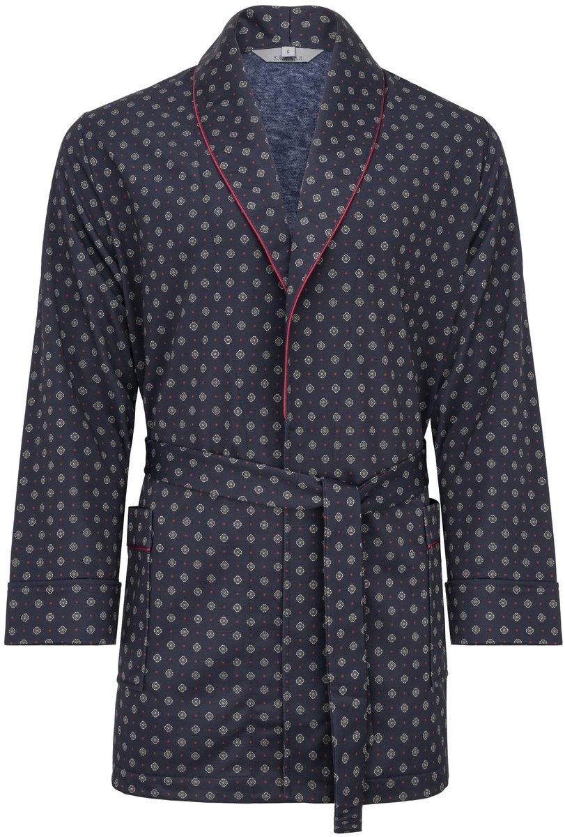 Korte Dames Badjas - Elegante Stijl - Donkerblauw 4XL