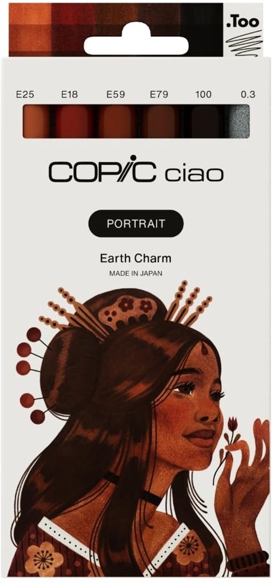 Ciao Marker Set - 5 Kleuren Bruin met Multiliner