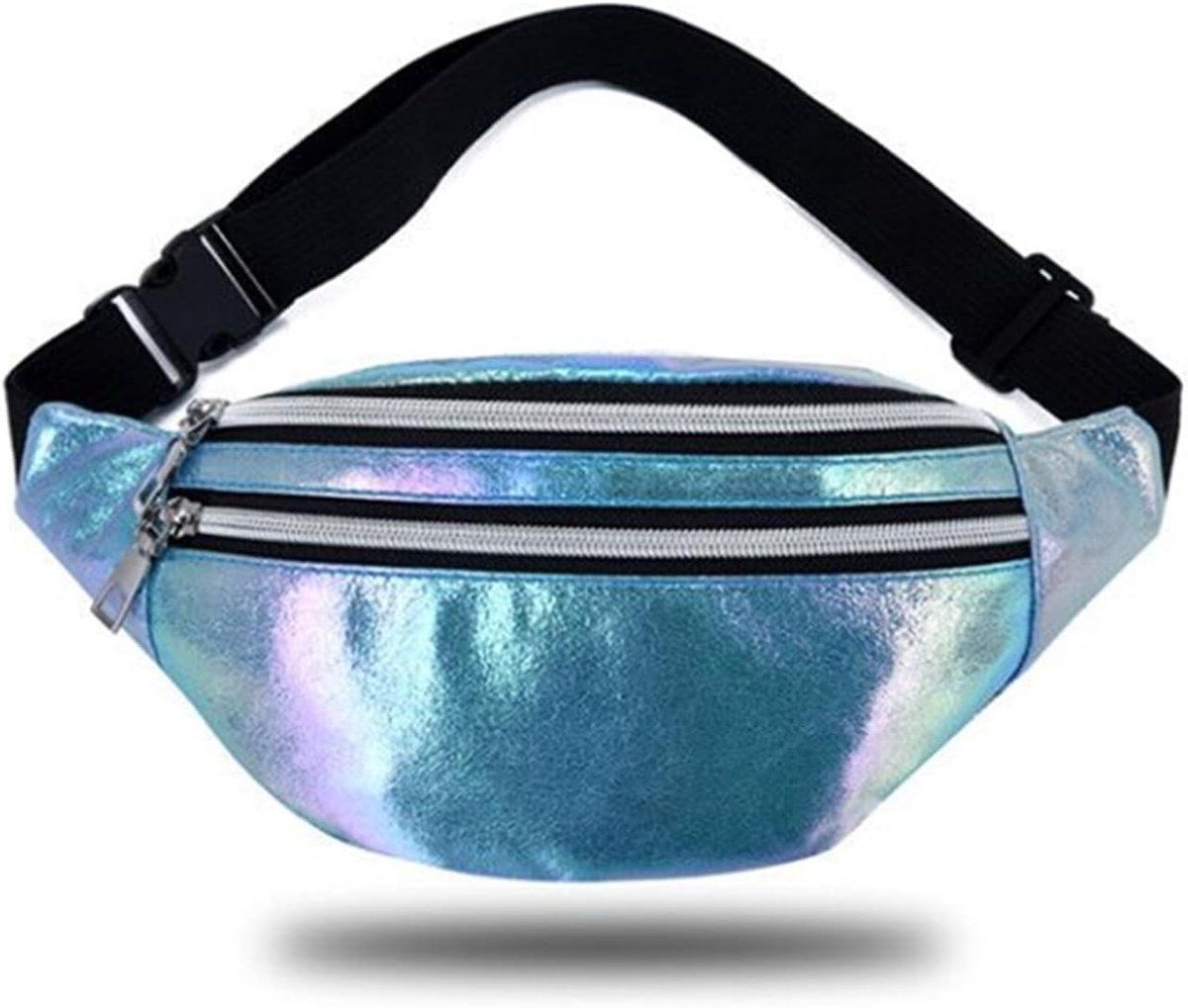 Holografische Heuptas voor Dames, Waterdichte Neon Heuptas voor Reizen en Outdoor Activiteiten, Verstelbare Tailleband, Ideaal voor Hardlopen en Wandelen, Paars
