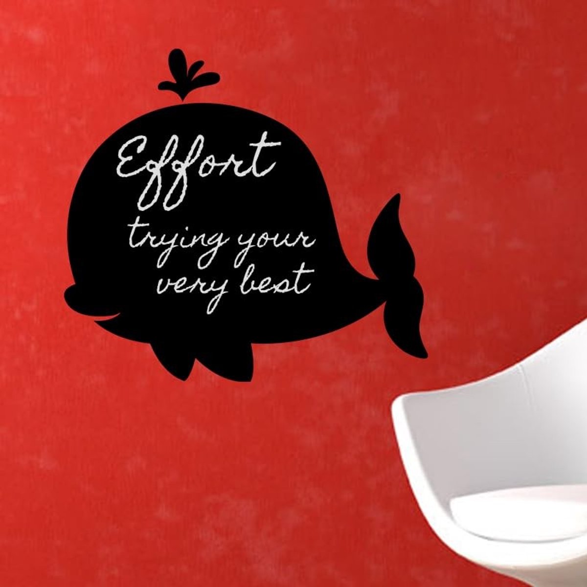 Wandstickers Walvis Silhouet - Zelfklevend en Wasbaar - 75 x 80 cm