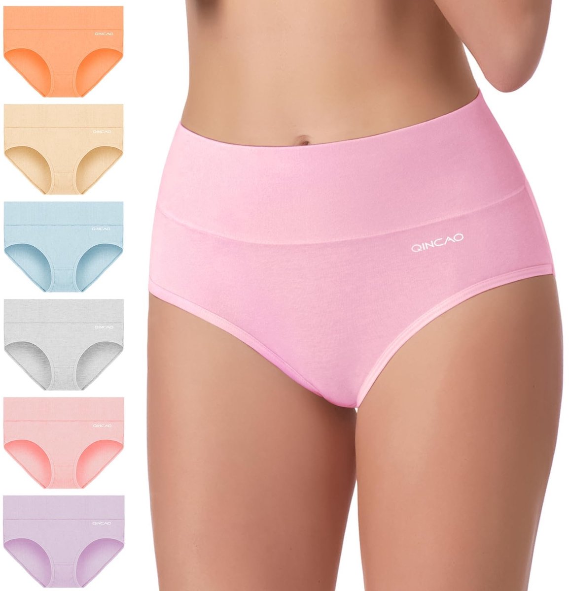 Dames Ondergoed Set van 6 - Hoge Taille Katoenen Boxers