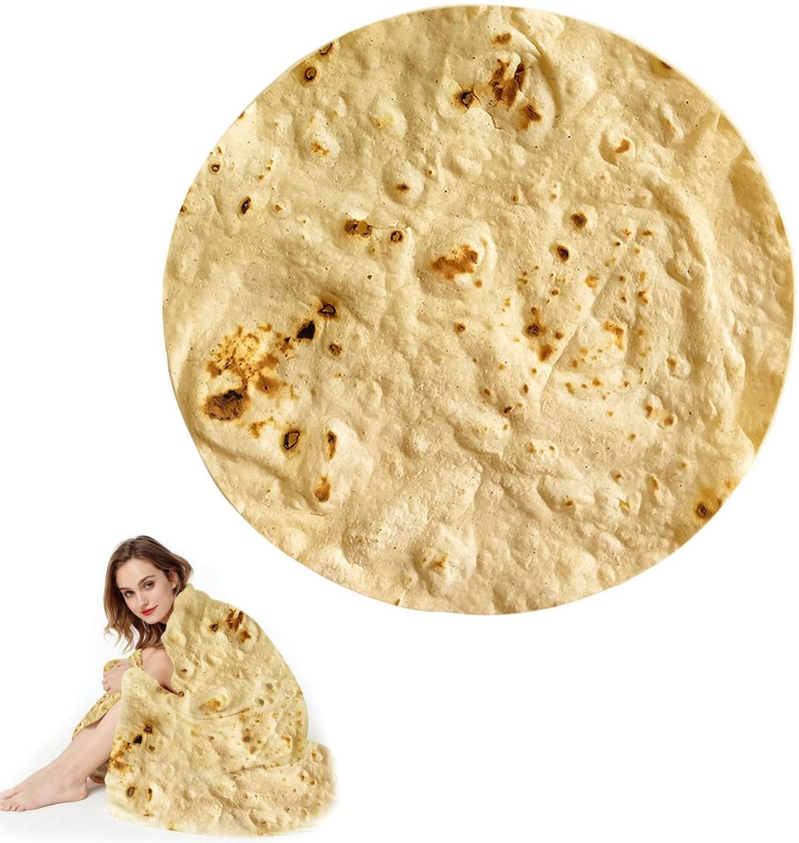 Burrito Dekentje van Flanel - Creatief en Grappig, 120 cm