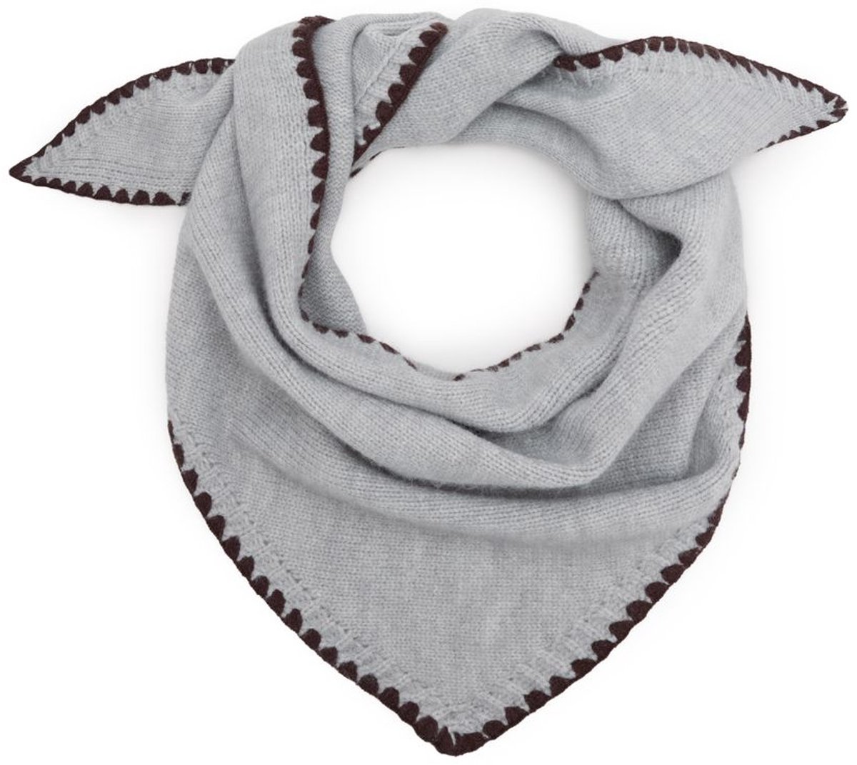 Manfield - Dames - Grijs triangel sjaaltje - Maat 1