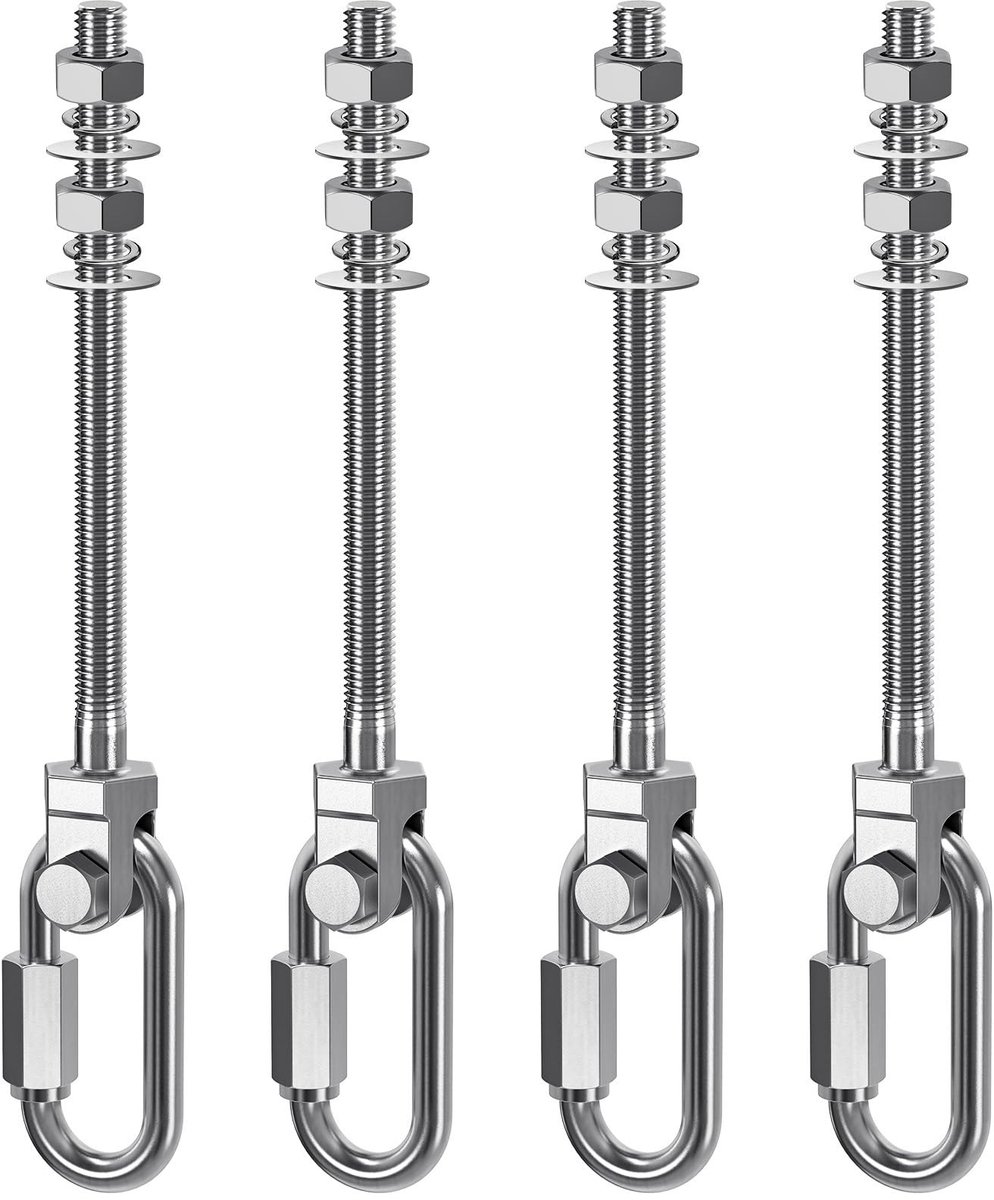 4-delige bevestigingshaken voor schommels - Roestvrij staal - M10 x 225 mm