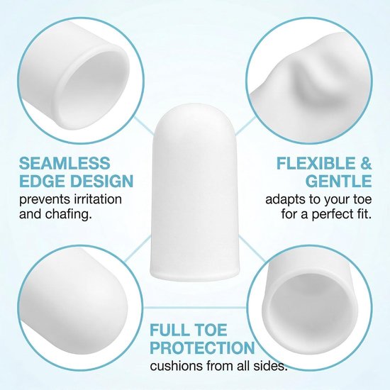 Beschermende Silicone Teenbeschermers, Verpakking van 10 Stuks, Ademend en Comfortabel, Ideaal voor Voetbescherming en Blarenpreventie — afbeelding 5