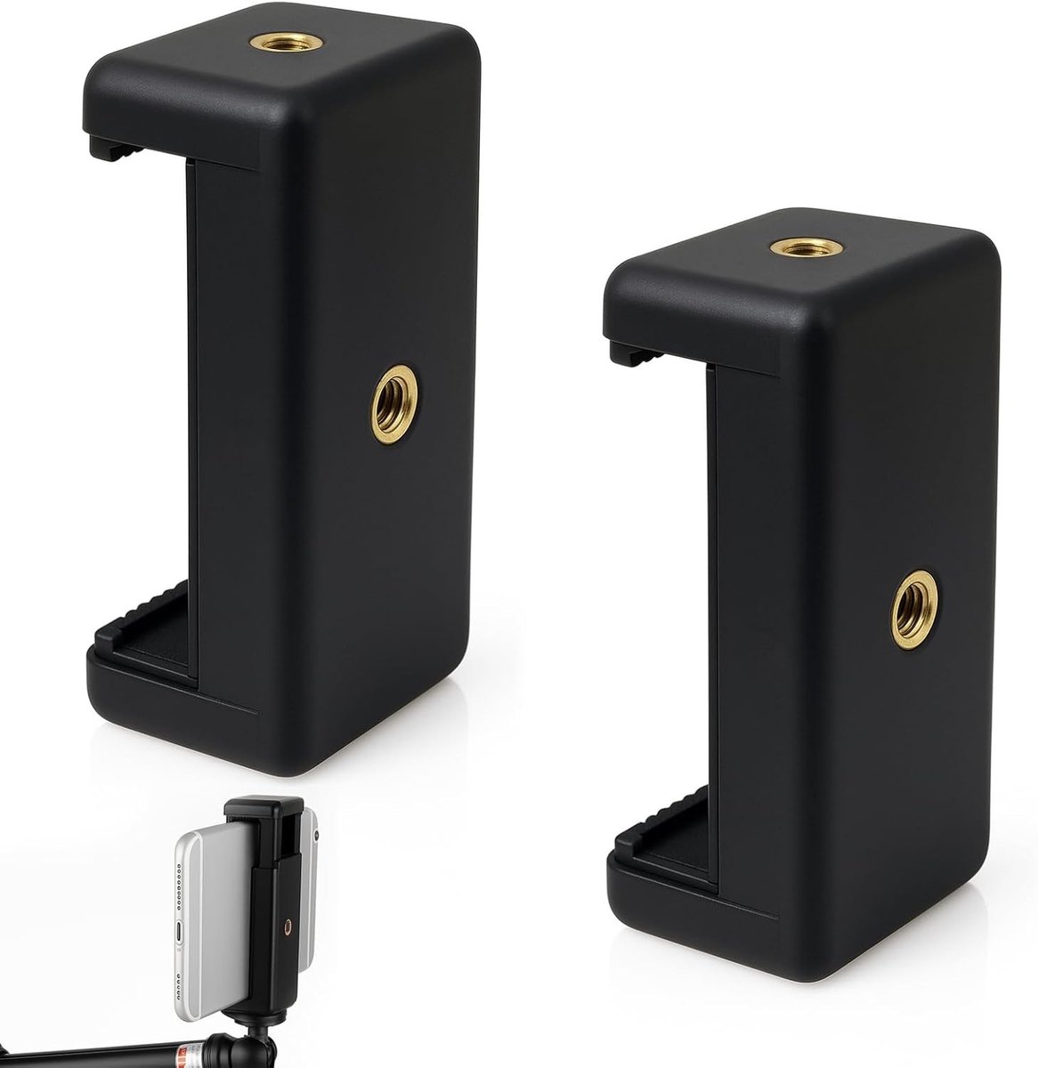 Set van 2 Universele Telefoonhouder Statief met Adapter voor Smartphones tot 9.5 cm, Ideaal voor Fotografie en Videoopnames