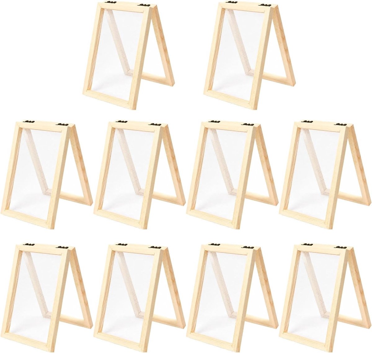 Frame voor productie van gerecycled papier, 10 stuks, zeef voor papiermaché, duurzaam en creatief knutselen