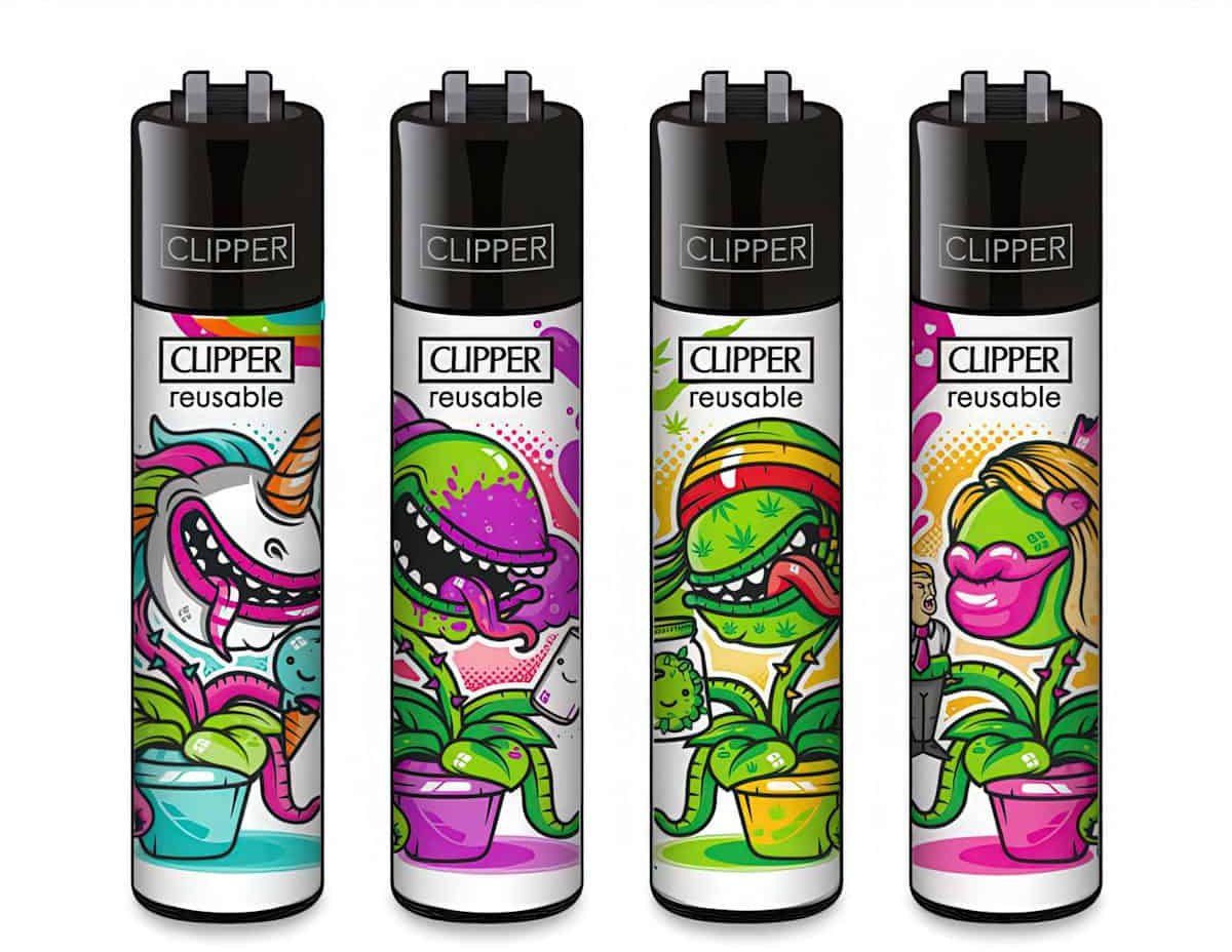Clipper Classic Large Aanstekers "Venus Trap" (4 Stuks)