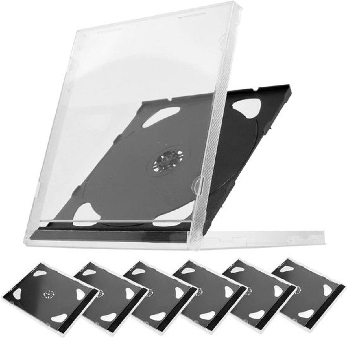 Cd Dvd Opbergdozen - Disc Houder - Media Organiseren - Transparant Ontwerp - 14x12.5cm - Zwart