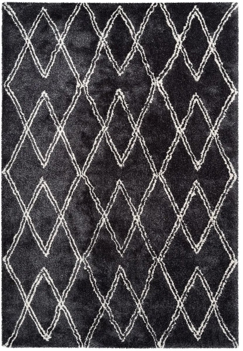 Dutch XXL Berber Vloerkleed | Tapijt | Orlando | Ruiten | Antraciet | 120x170 cm