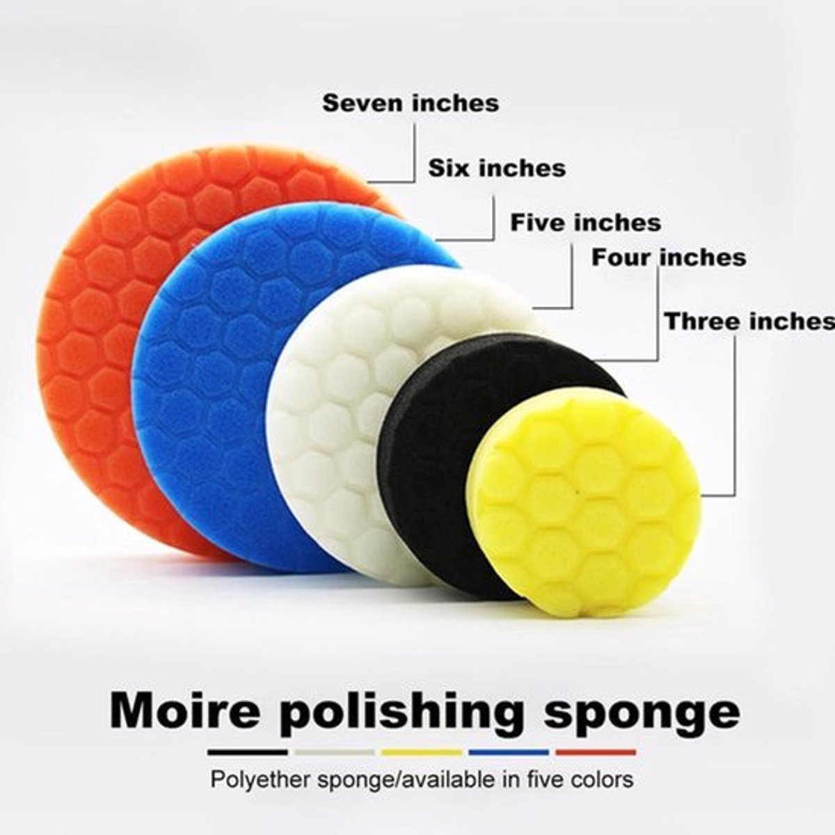 Set van 5 polijstpads voor het effectief en eenvoudig polijsten van auto's, gemaakt van duurzaam materiaal voor een glad resultaat
