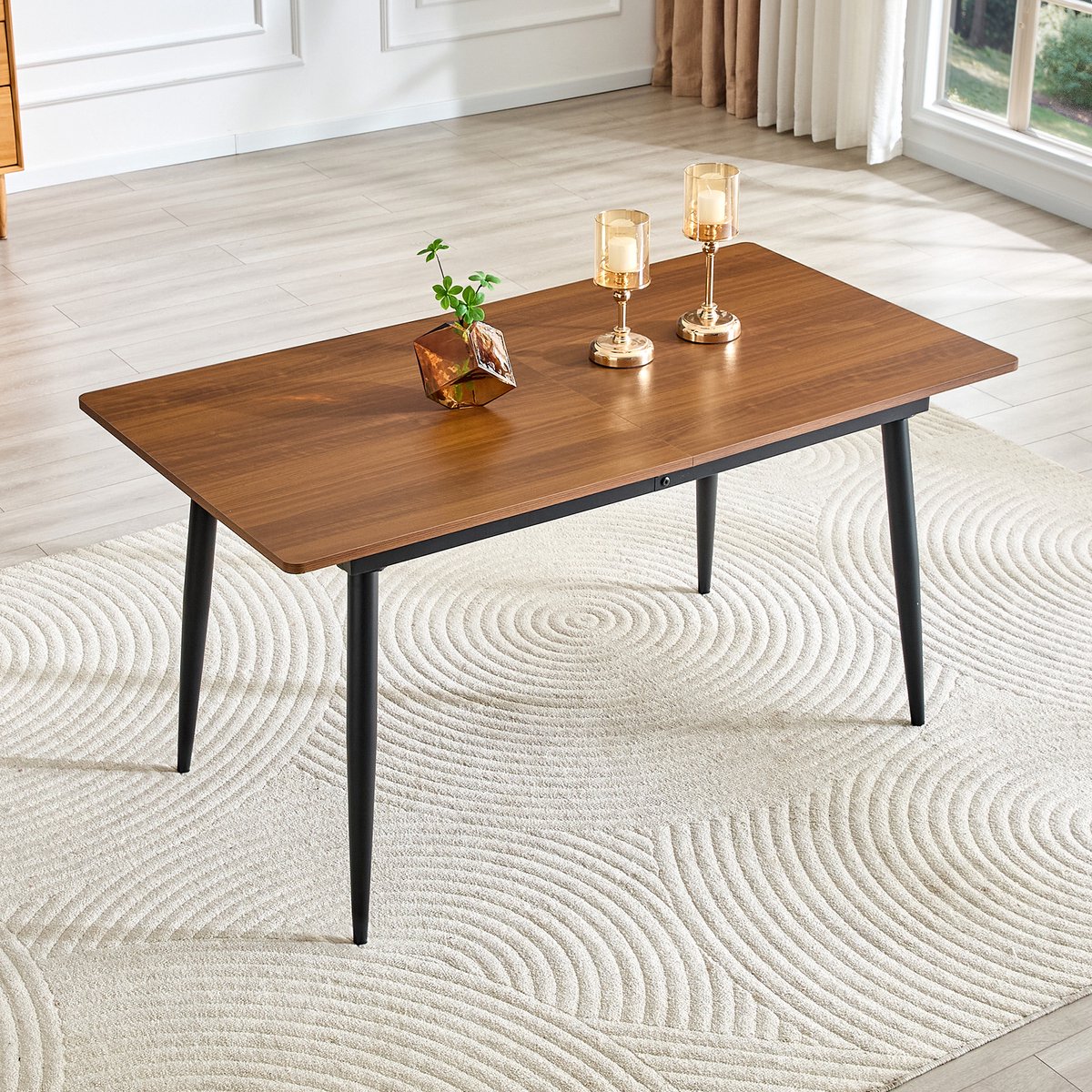FloraGrace Eettafel - Rechthoekig Industrieel Design Voor 6 Tot 8 Personen - Houtlook MDF