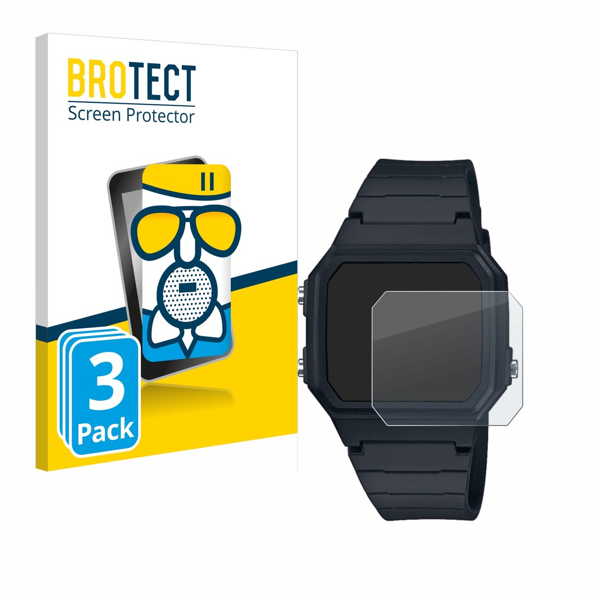 BROTECT - Screenprotector voor Casio W-217H-1AVCF - Folie Beschermfolie Beschermglas matte 3 Stuks