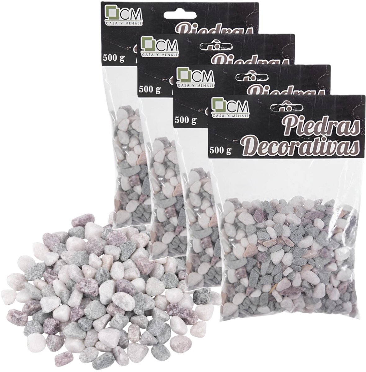 CM Decoratie steentjes - 2 kg - voor een vaas / aquarium - mini steentjes - rivier kleuren mix - 4-6 mm